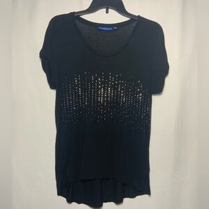 Apt. 9 Black Studded Short Sleeve Top